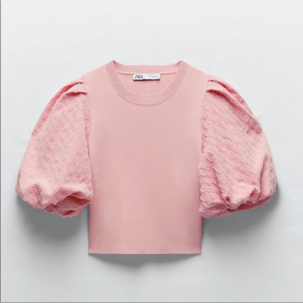 Zara Pink Puff Sleeve Top